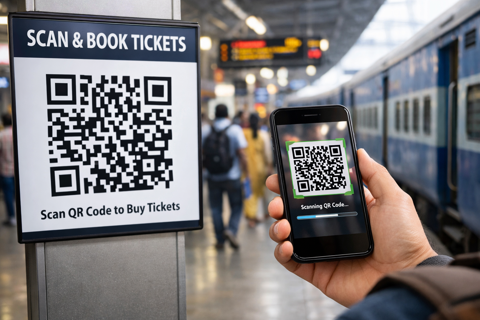 Skip Long Queues: Book Unreserved Train Tickets with QR Codes